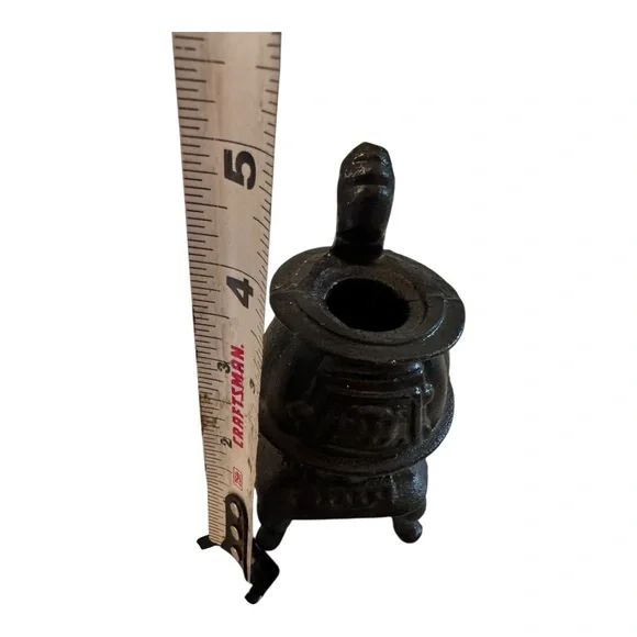 vintage mini cast iron stove Black Dollhouse Miniature - Picture 5 of 6